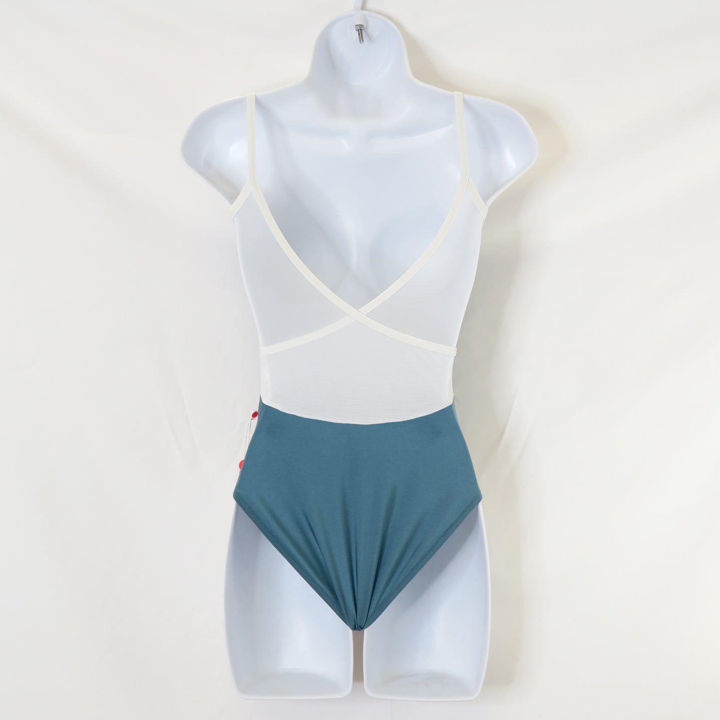 Yumiko CUSTOM Fiona Frost w/ White Trim and Mesh Camisole Leotard