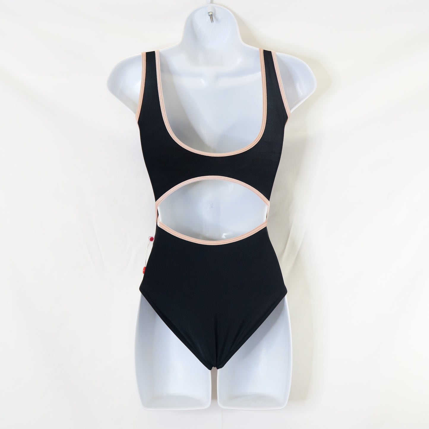 Yumiko CUSTOM Veronique Black w/ Blush Trim Tank Leotard