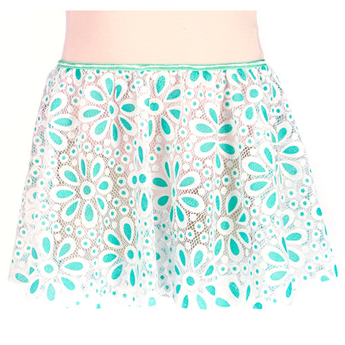 Dasha Girls Mint/White Daisy Pull On Skirt
