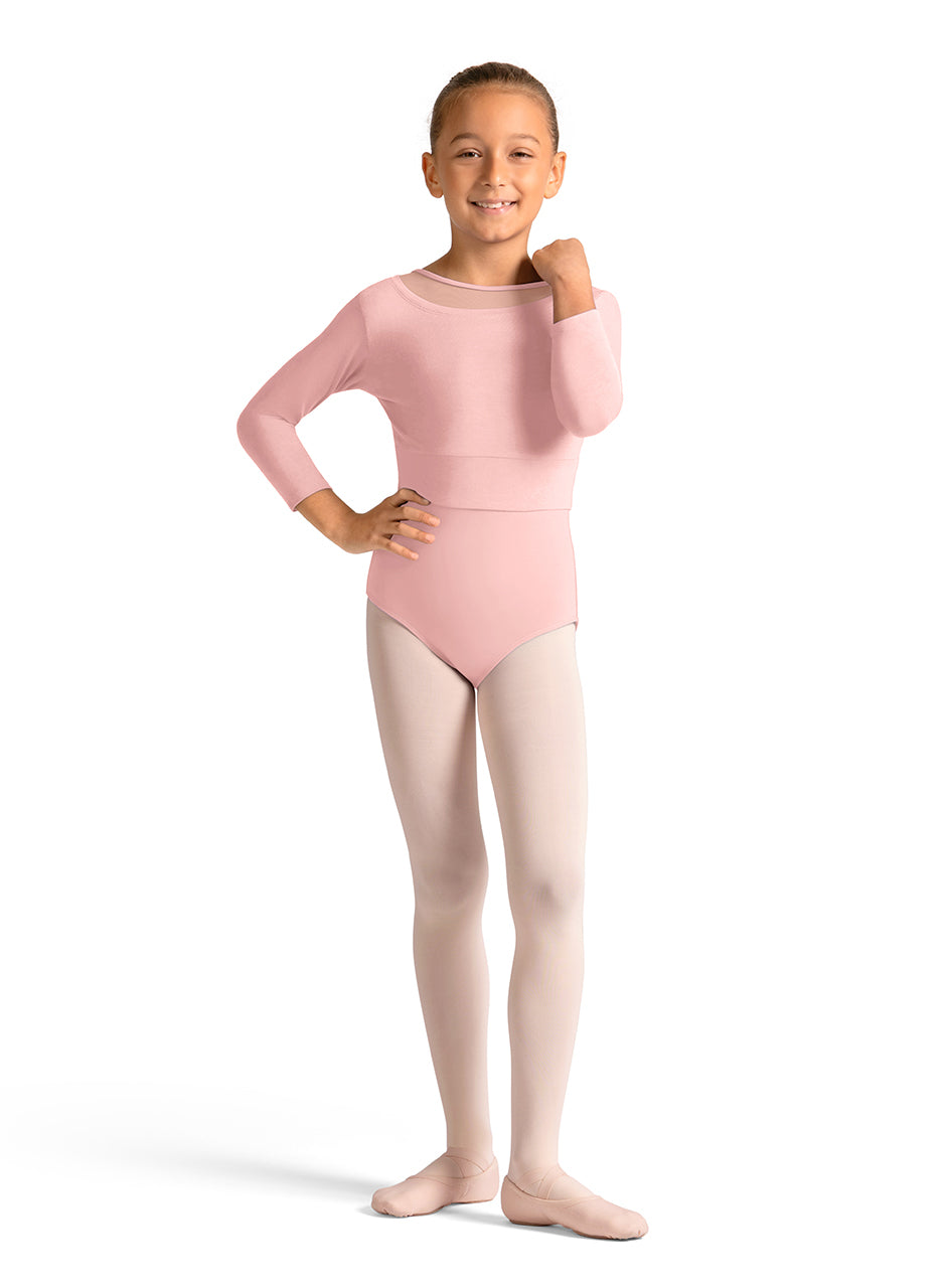 Bloch Girls 3/4 Sleeve Open Back Leotard