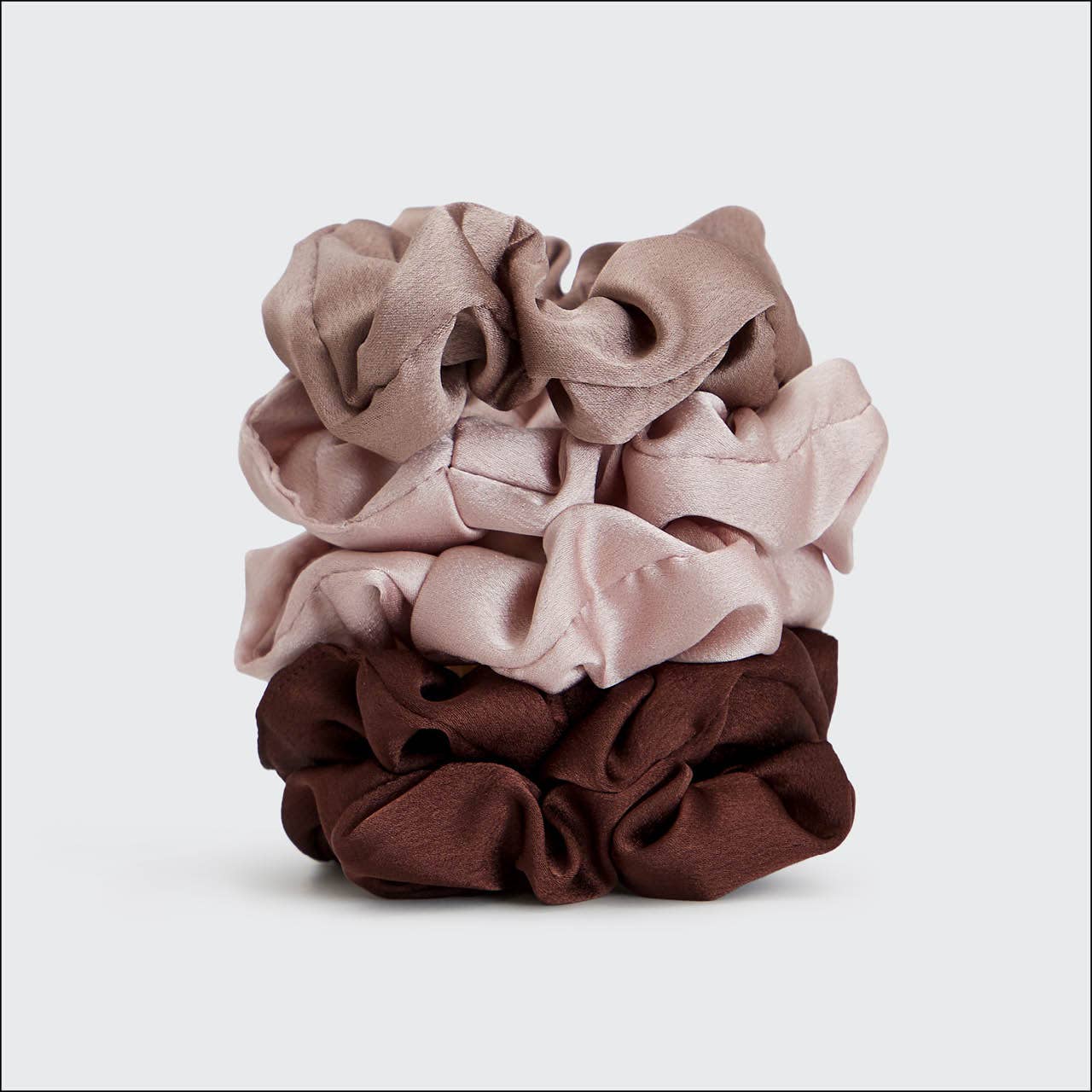 Satin Sleep Scrunchies 5pc- Cameo