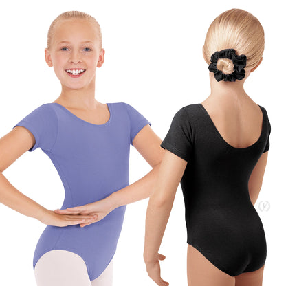 Eurotard Girls Cotton Lycra Short Sleeve Leotard