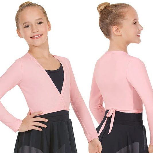 Eurotard Girls Long Sleeve Cotton Lycra® Ballet Wrap Sweater