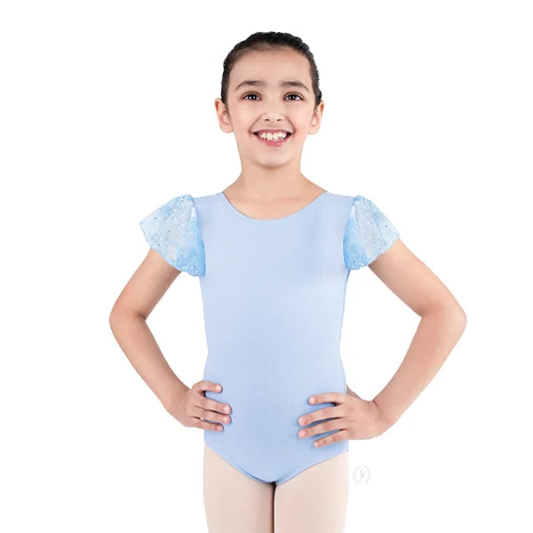 Eurotard Girls Cotton Flutter Sleeve Leotard