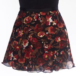 Dasha Pansy Field Print Wrap Skirt Ladies 12''