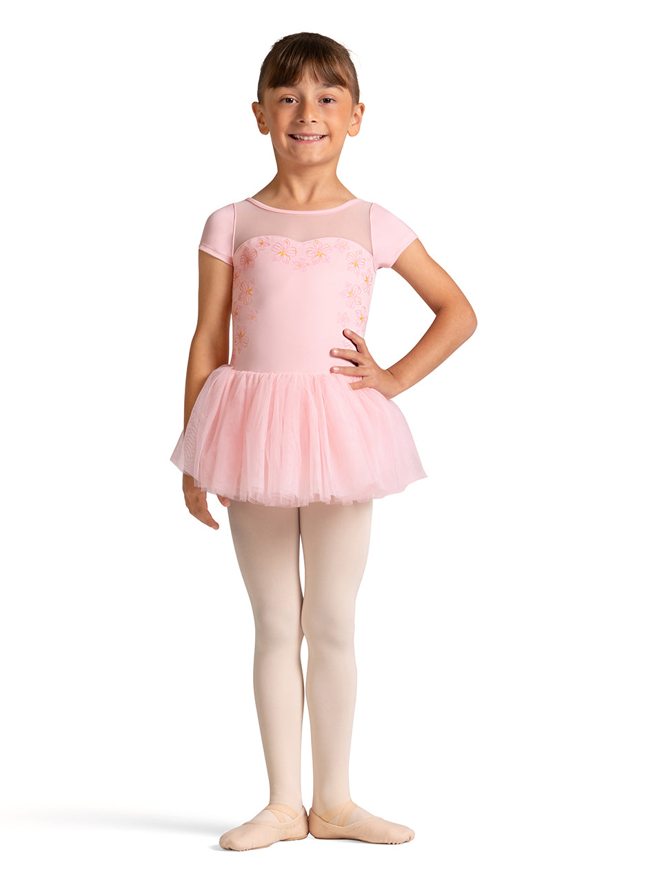 Bloch Girls Cap Sleeve Floral Tutu Leotard