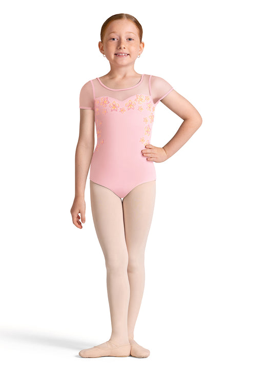 Bloch Girls Cap Sleeve Floral Leotard