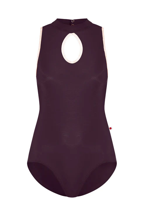 Yumiko RTW Elise Eggplant Mock Turtleneck Leotard
