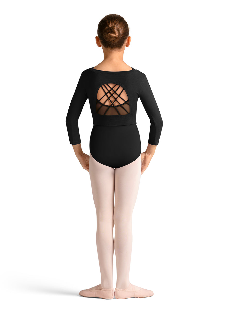 Bloch Girls 3/4 Sleeve Open Back Leotard