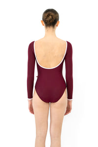 Yumiko RTW Sofiane Burgundy 3/4 Sleeve Leotard