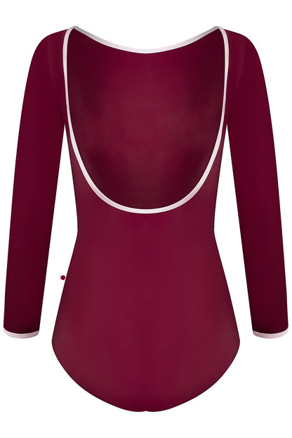 Yumiko RTW Sofiane Burgundy 3/4 Sleeve Leotard