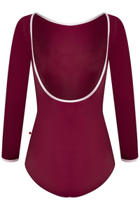 Yumiko RTW Sofiane Burgundy 3/4 Sleeve Leotard