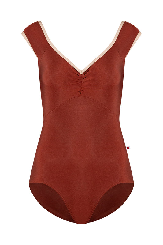 Yumiko RTW Elli Bronze Cap Sleeve Leotard