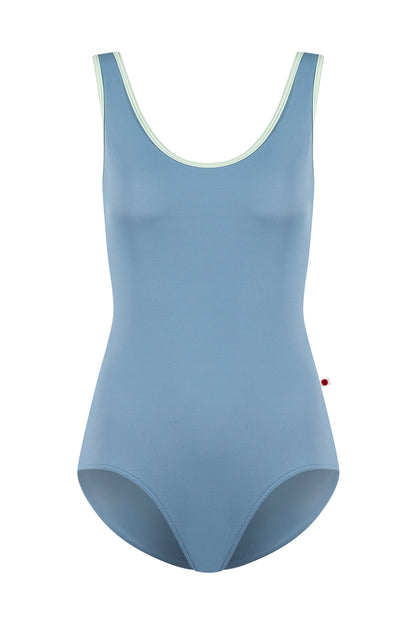 Yumiko RTW Veronique Blue Grey Tank Leotard