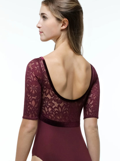 Suffolk Dance Enchanted Forest Bateau Neck Half Sleeve Leotard