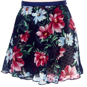 Dasha Ladies Navy Dots Floral Wrap Skirt