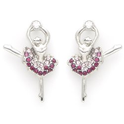 Dasha Pink Crystal Ballerina Earrings