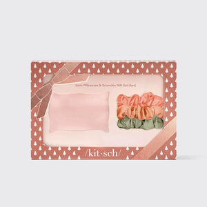 Kitsch Holiday Satin Pillowcase & Scrunchie 4pc Gift Set