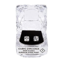 Dasha Square CZ Post Earrings