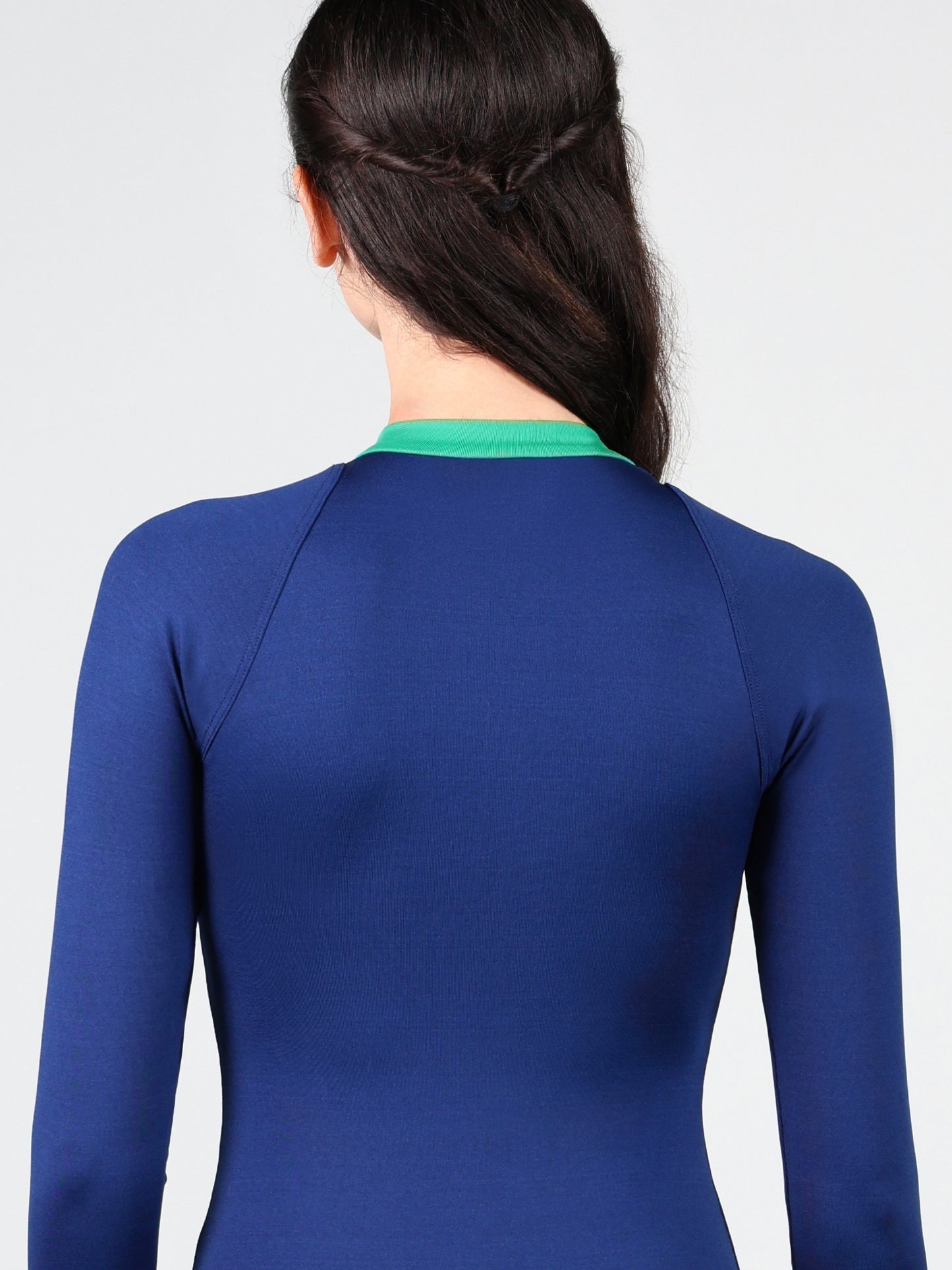 Suffolk Varsity Zip Front Long Sleeve Adult Leotard