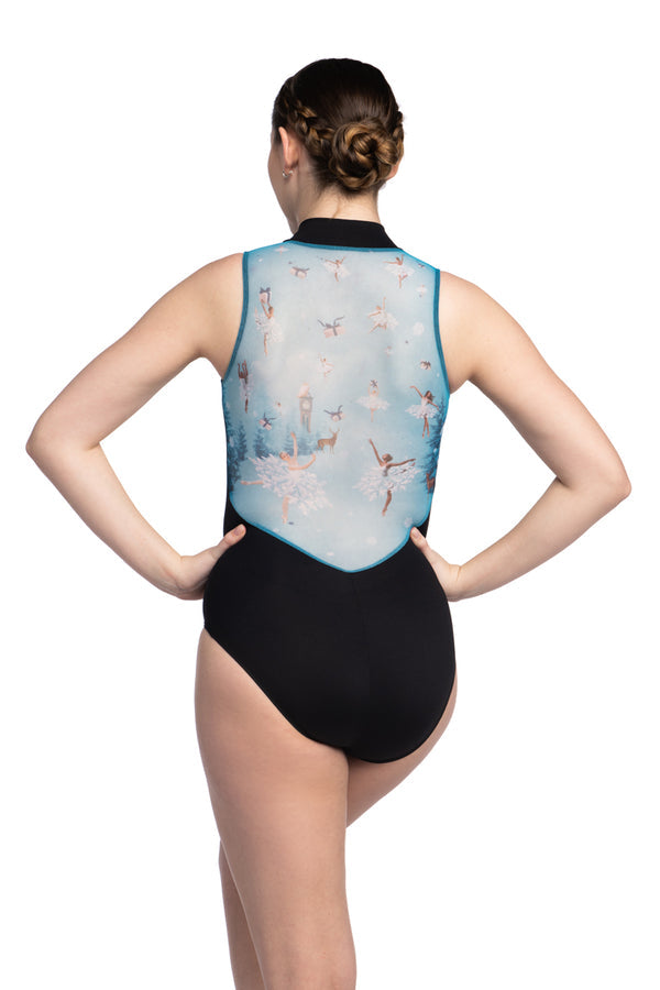 Ainslie Wear Zip Front Leotard with Nutcracker Print